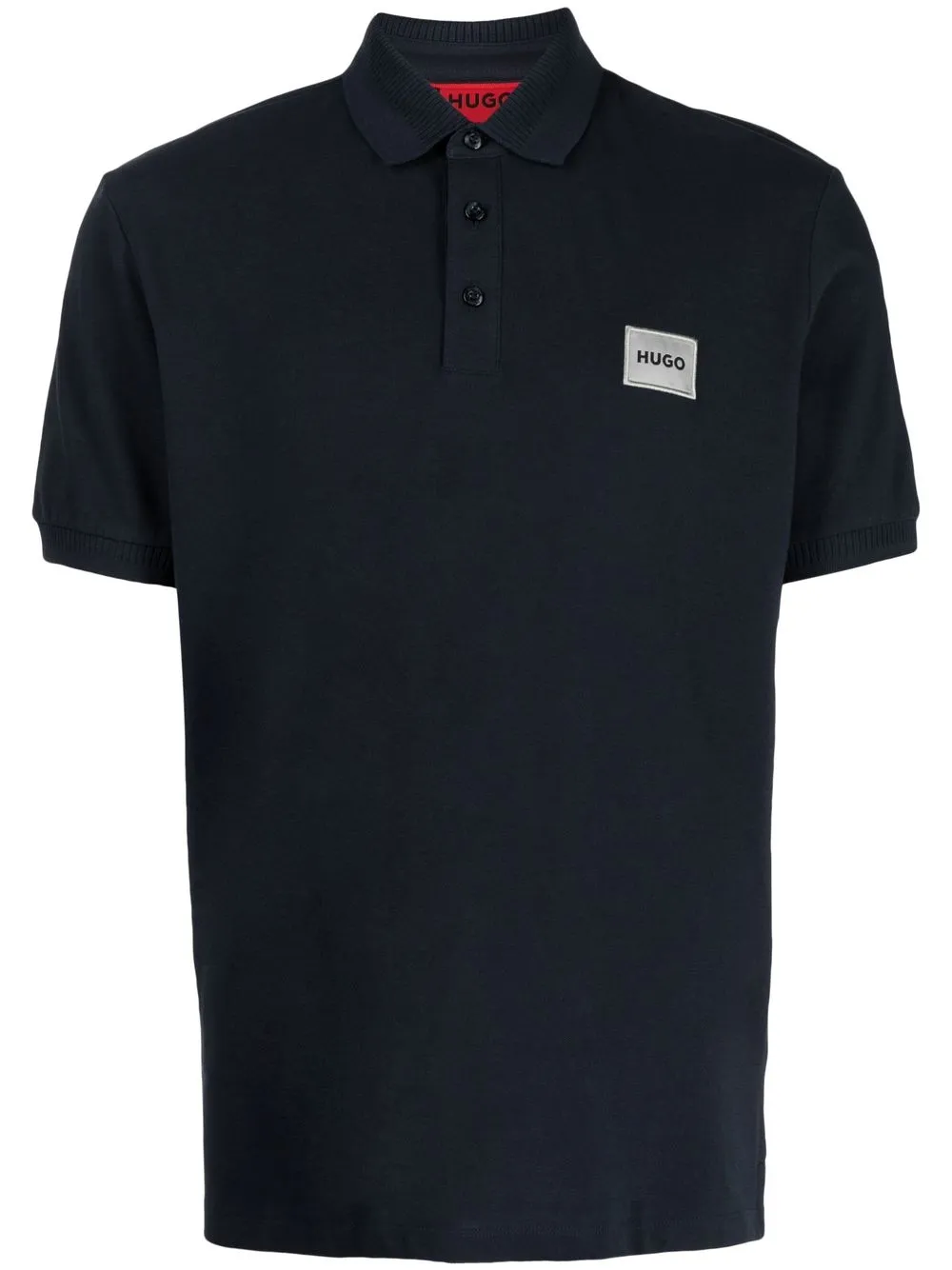 

HUGO logo-patch polo shirt - Blue