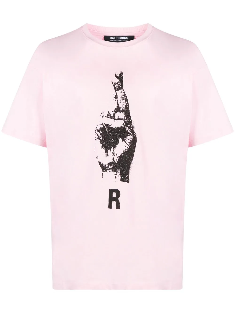 

Raf Simons hand sign short-sleeve T-shirt - Pink