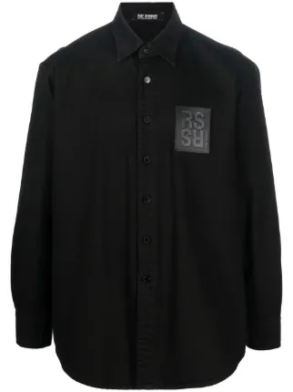 Raf Simons logo-patch Denim Overshirt - Farfetch