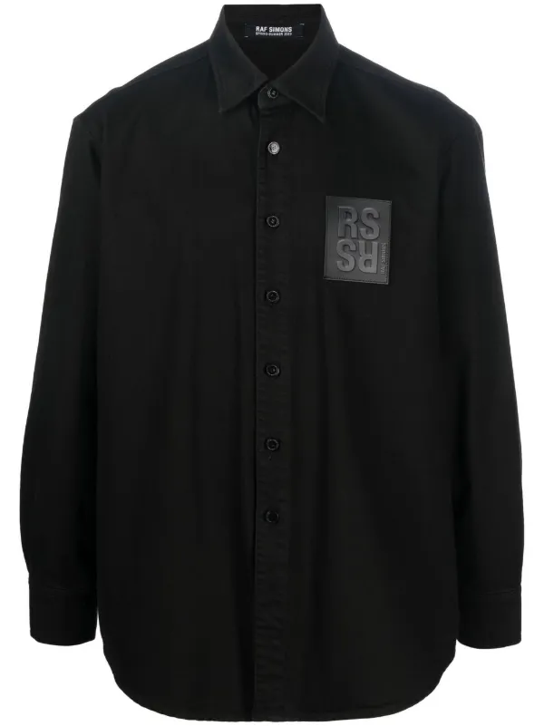 raf simons denim patch shirt