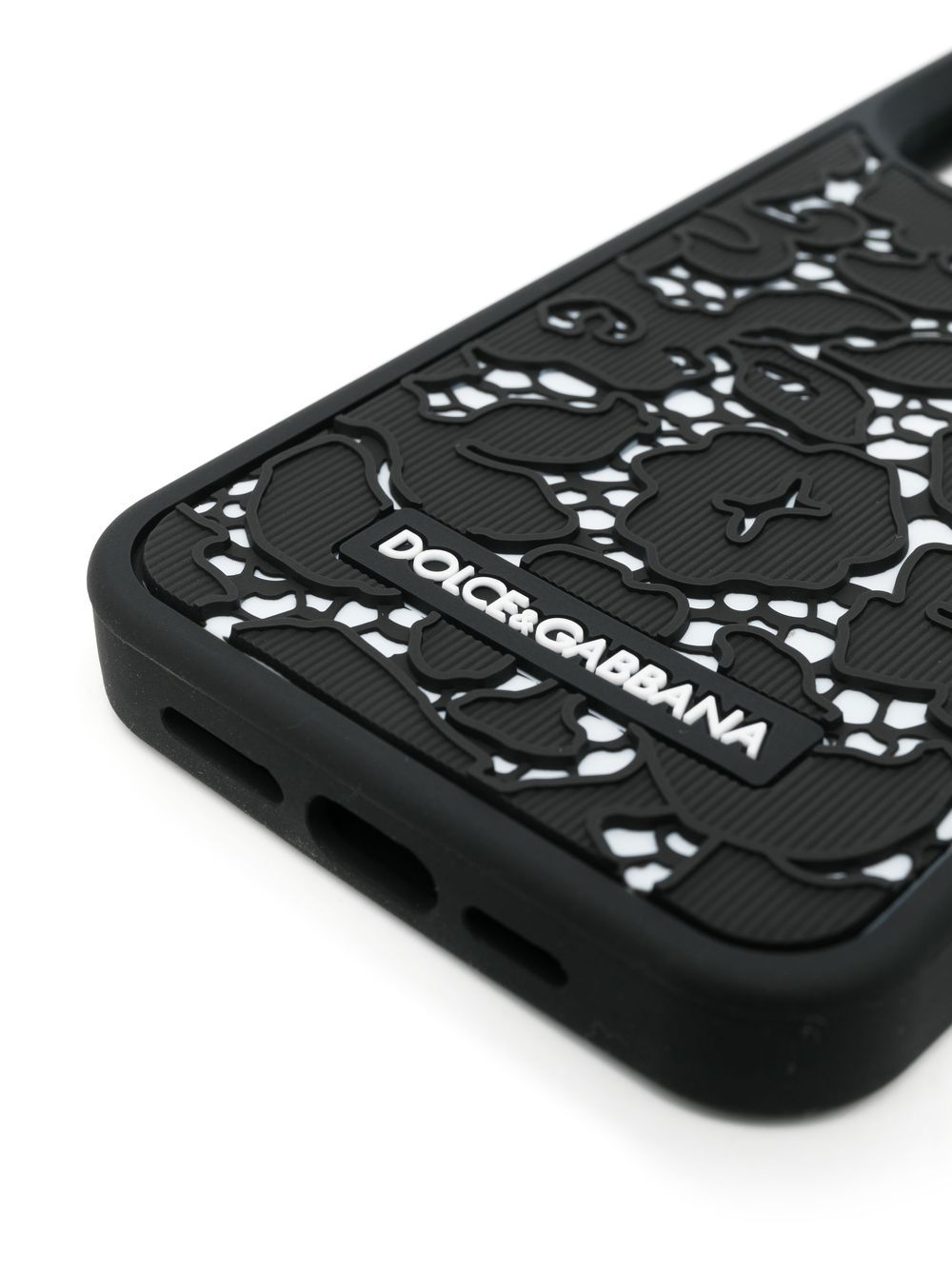 Shop Dolce & Gabbana Floral Logo-patch Iphone Pro Max Case In Schwarz