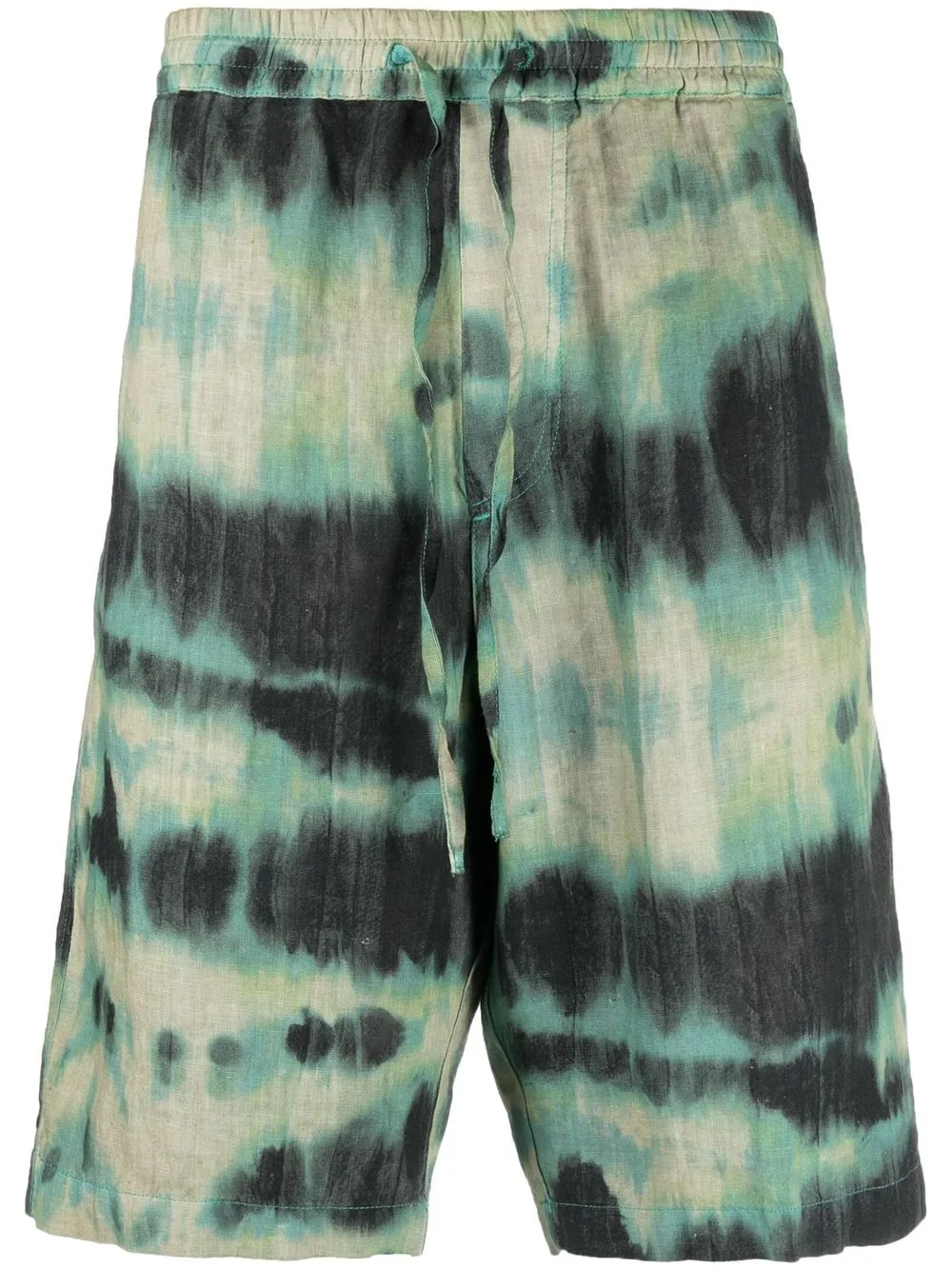 

120% Lino tie-dye print bermuda shorts - Green