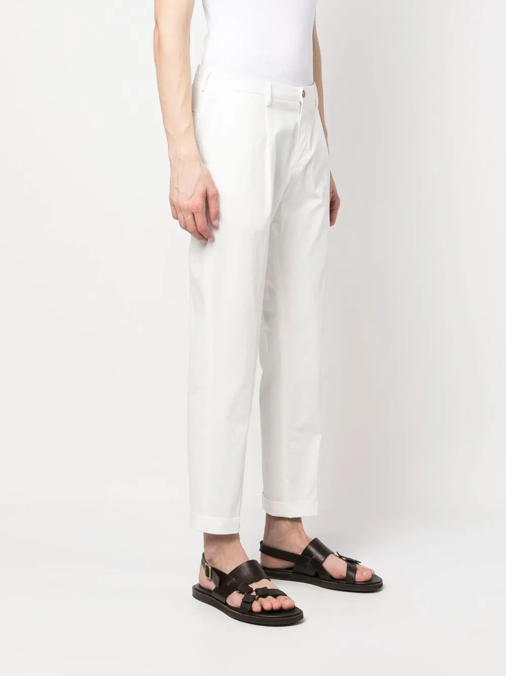 Shop Briglia 1949 Pleated Tailored Trousers In White