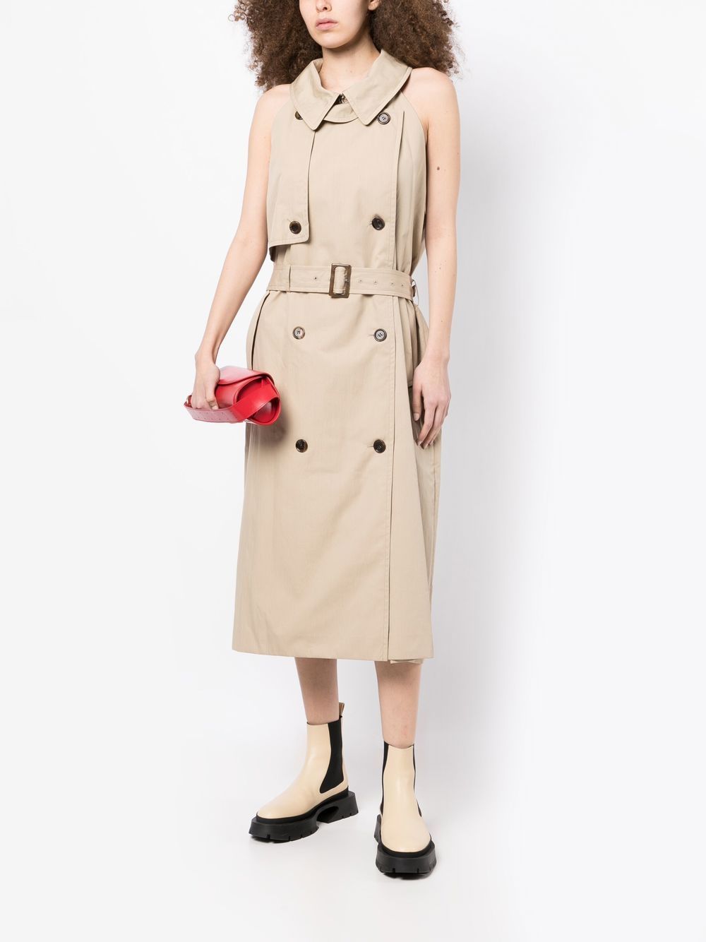 pushBUTTON Trenchjurk met dubbele rij knopen - Beige