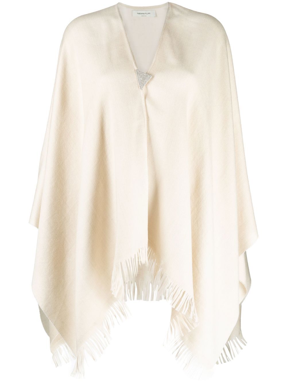 Fabiana Filippi bread-embellished Fringed Cape - Farfetch