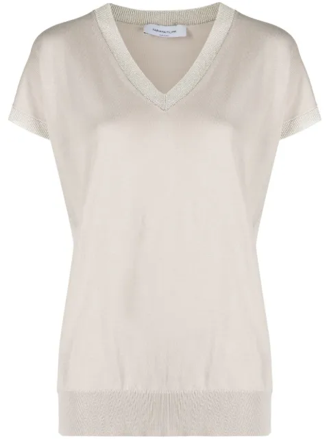 Fabiana Filippi V-neck fine-knit top