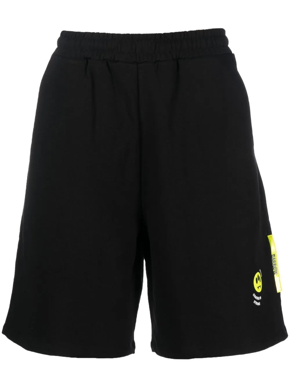 

BARROW logo-patch cotton shorts - Black