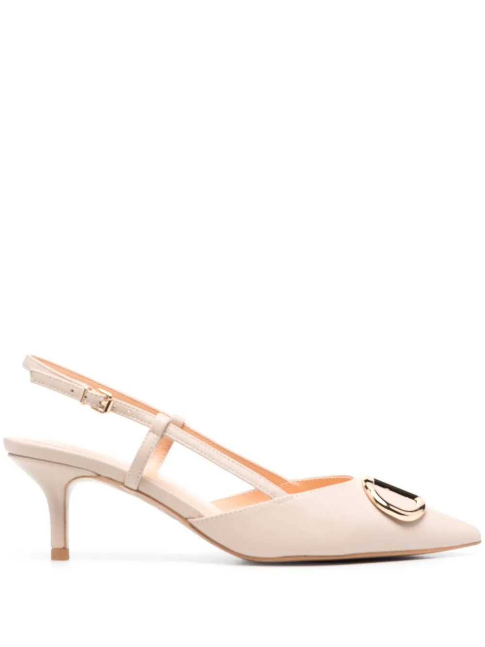 

TWINSET logo-plaque 70mm slingback pumps - Neutrals