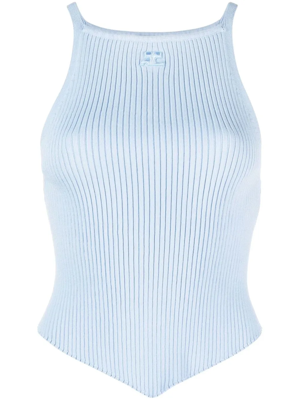

Courrèges embroidered-logo ribbed vest - Blue