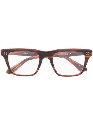 Dita Eyewear Thavos スクエア眼鏡フレーム | ブラウン | FARFETCH JP