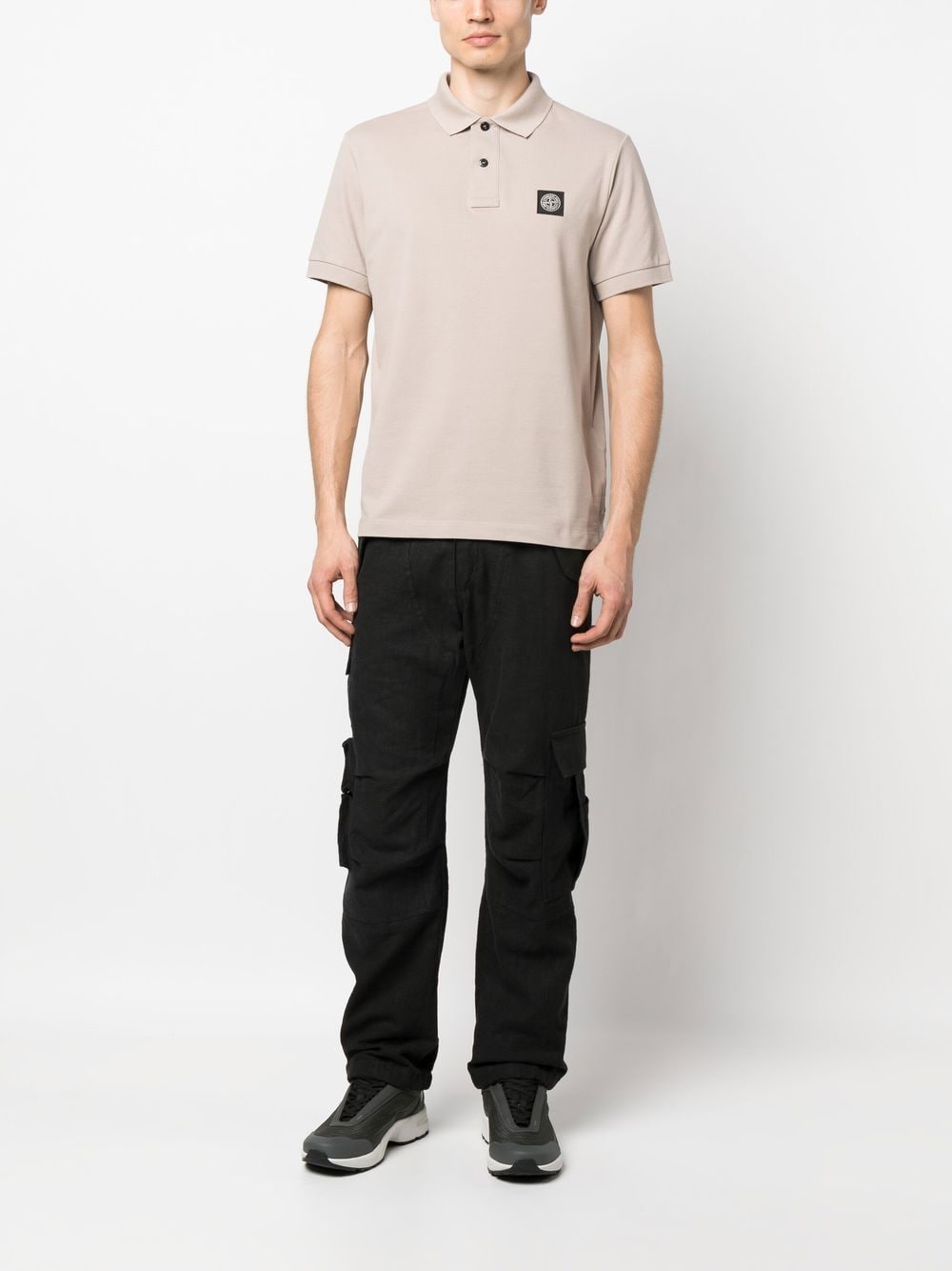 Stone Island Poloshirt met print - Beige