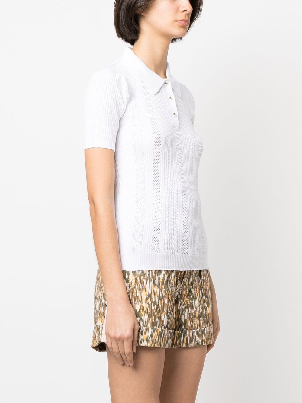 Shop Philosophy Di Lorenzo Serafini Knitted Polo Shirt In 白色