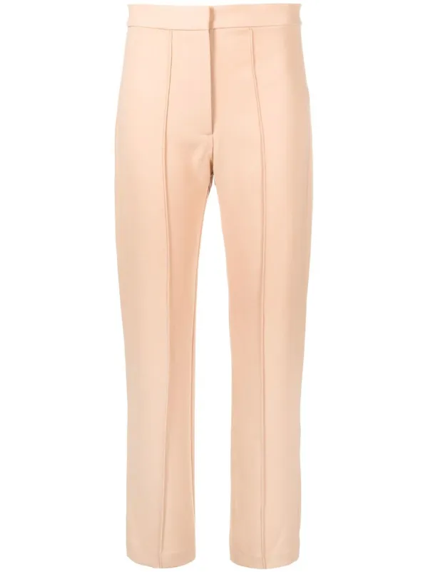 Alex Perry Pleat-detail Straight-leg Trousers in Neutrals
