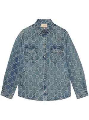 Monogram Detail Hooded Denim Jacket - Men - Ready-to-Wear