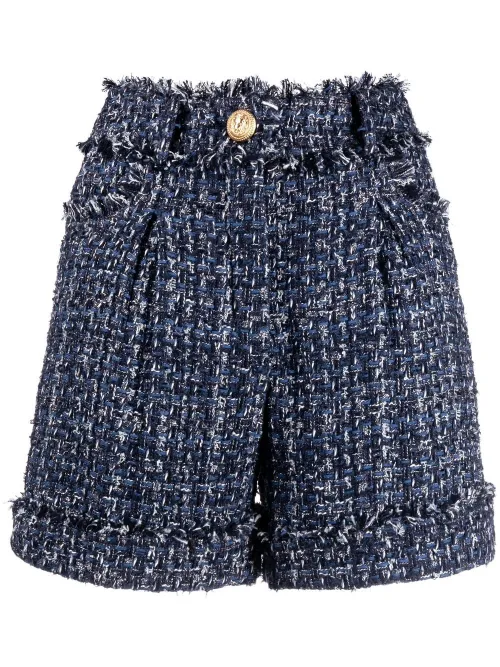 Short en tweed à taille haute - Balmain - Modalova