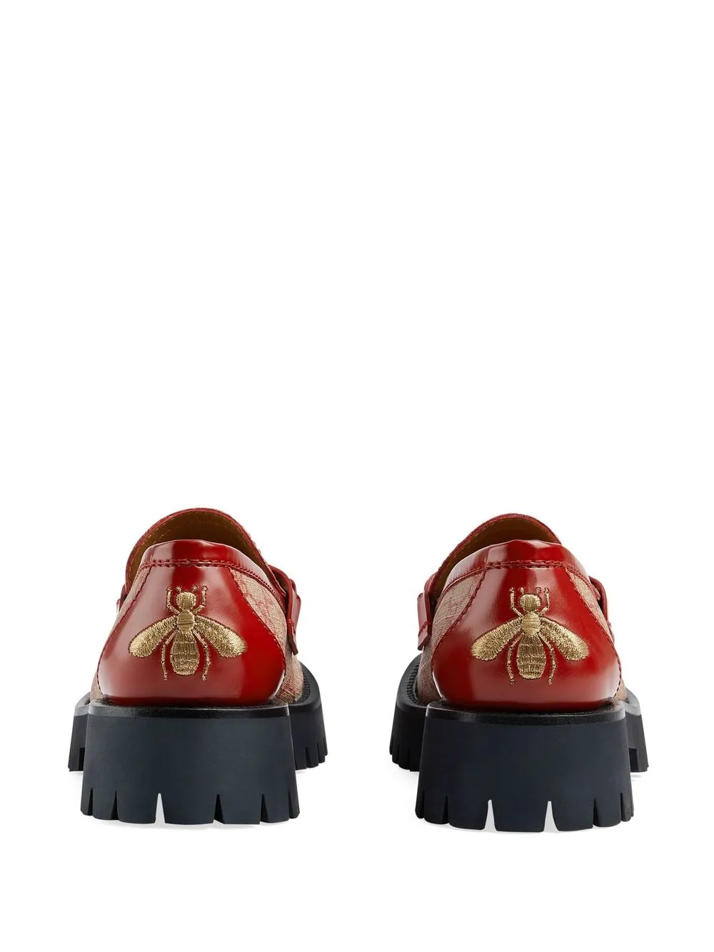 Gucci Gg Horsebit Lug Loafers In Red ModeSens