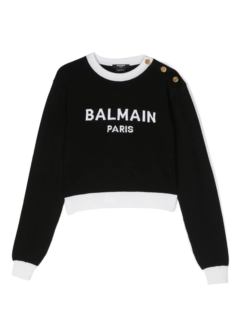 

Balmain Kids intarsia-knit logo jumper - Black