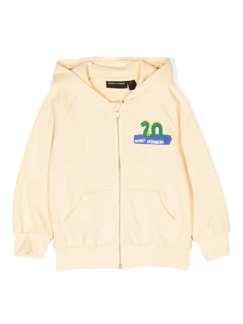 MINI RODINI LOCH NESS PRINT ZIP-UP HOODIE