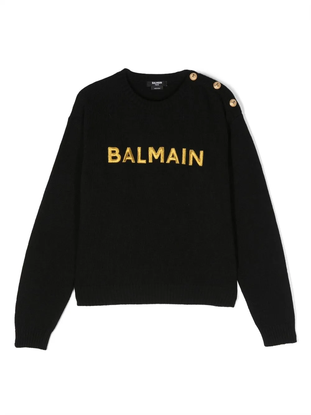 

Balmain Kids embroidered-logo crew-neck jumper - Black