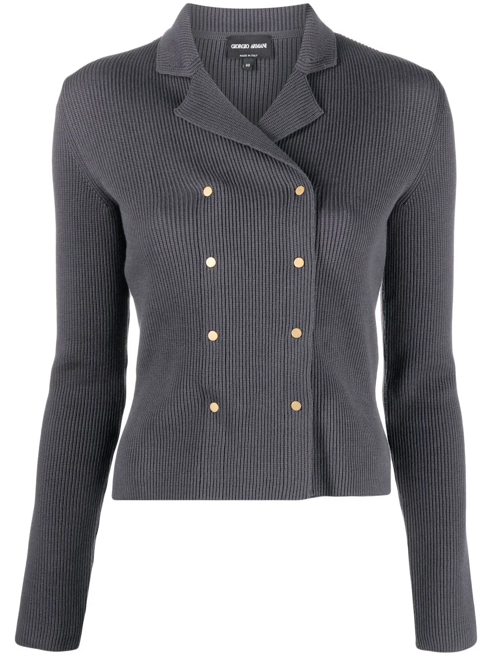

Giorgio Armani ribbed-knit double-breasted cardigan - Grey
