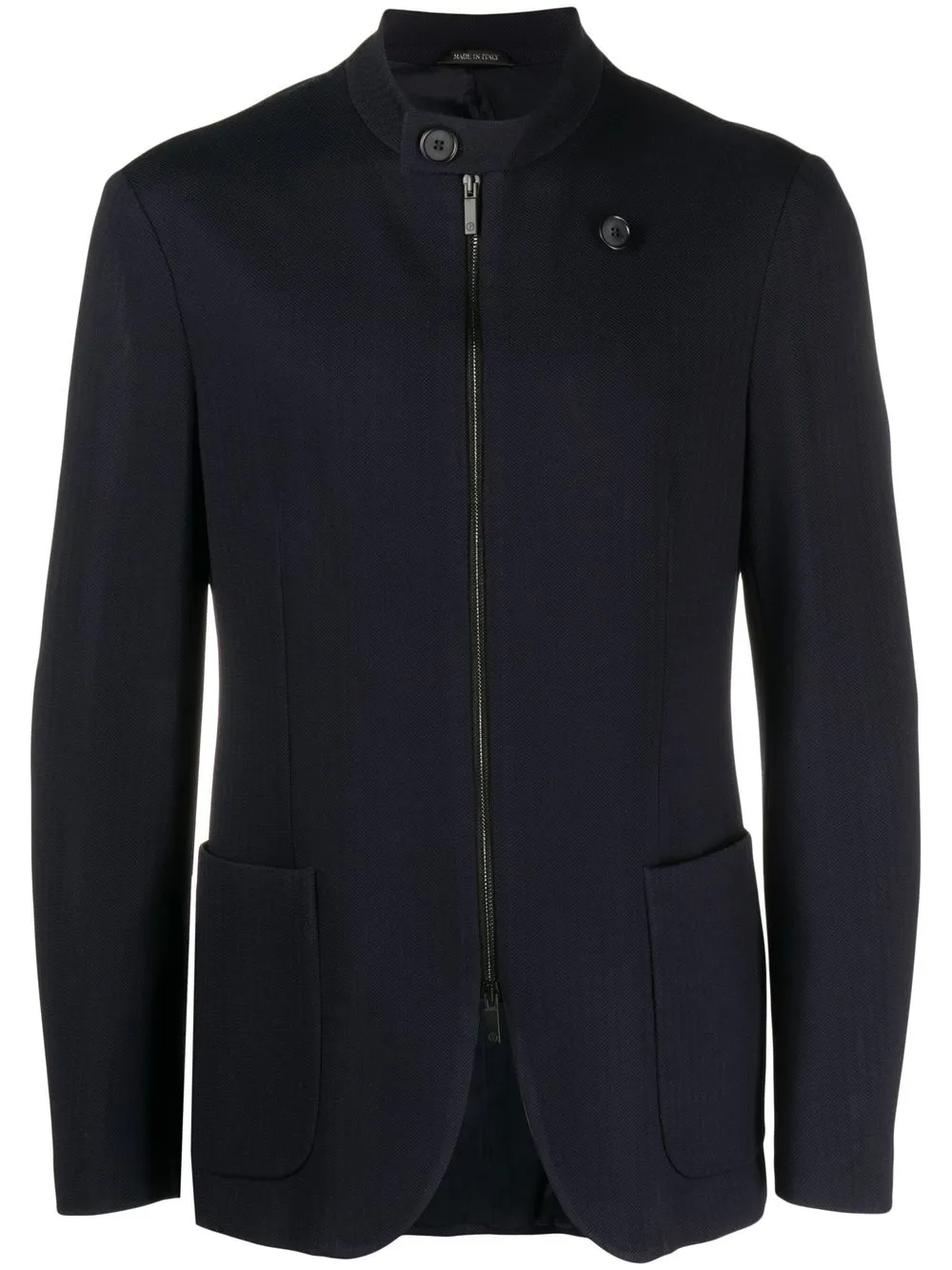 

Giorgio Armani zip-up long-sleeve jacket - Blue