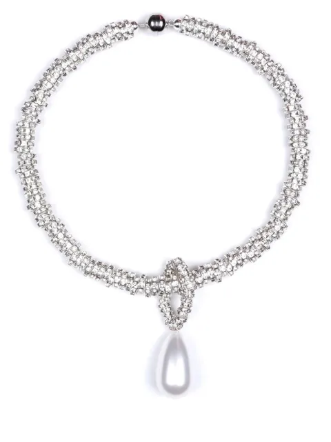 JULIETTA pearl-pendant crystal-embellished necklace