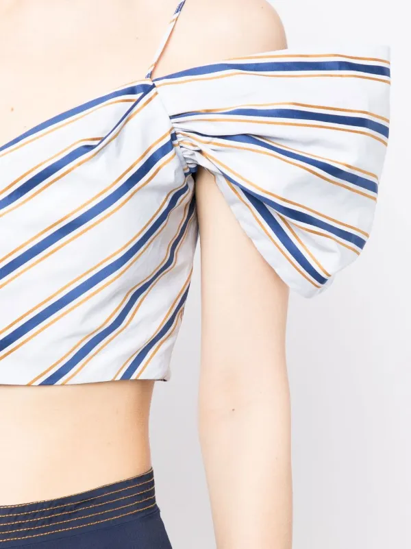 Silvia Tcherassi stripe detail Crop Top Farfetch