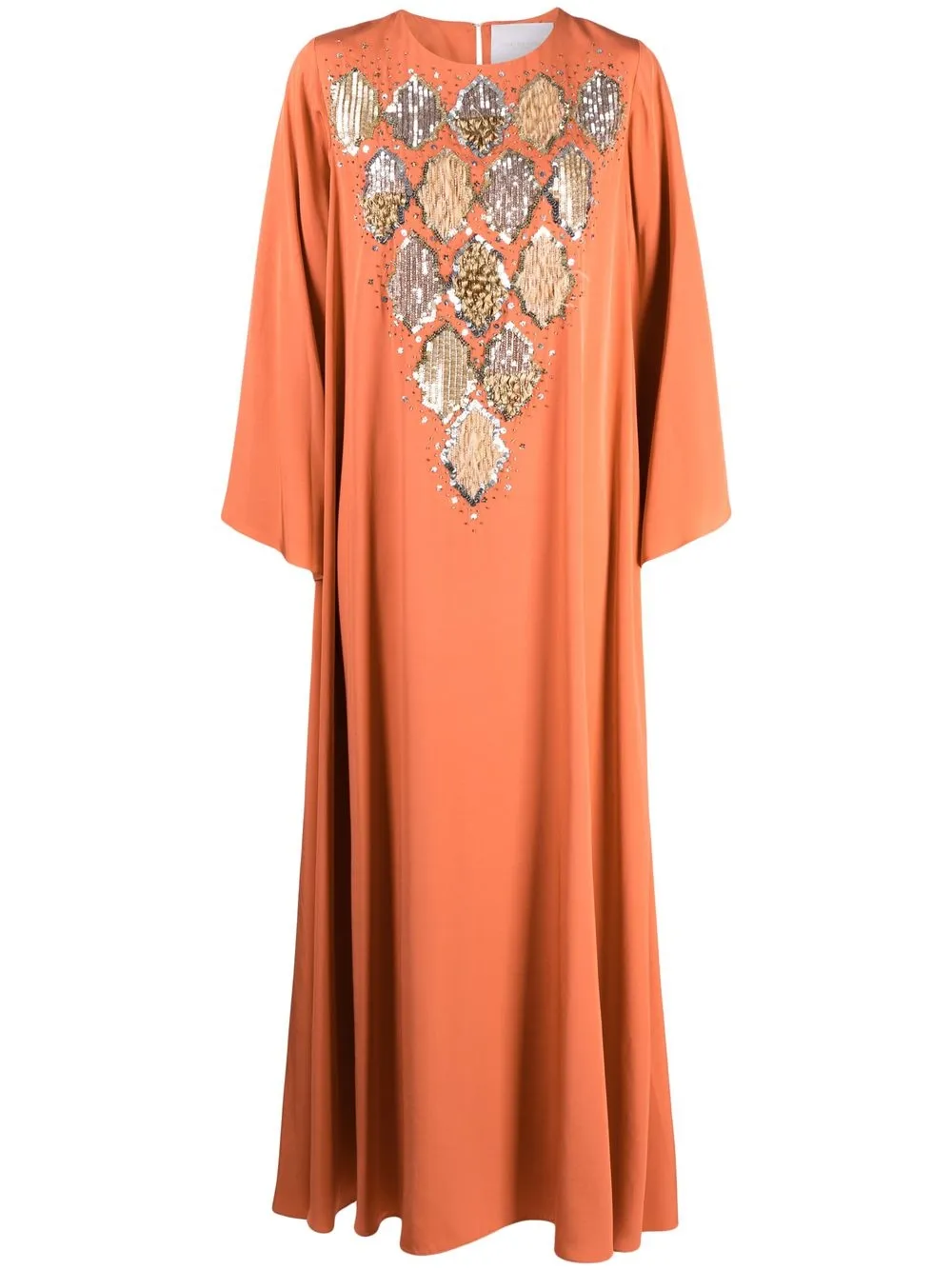 

SHATHA ESSA Arabesque Sunset sequin-embellished maxi dress - Orange