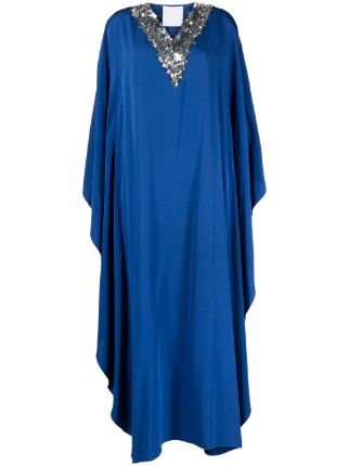 SHATHA ESSA sequin-embellished Maxi Shift Dress - Farfetch