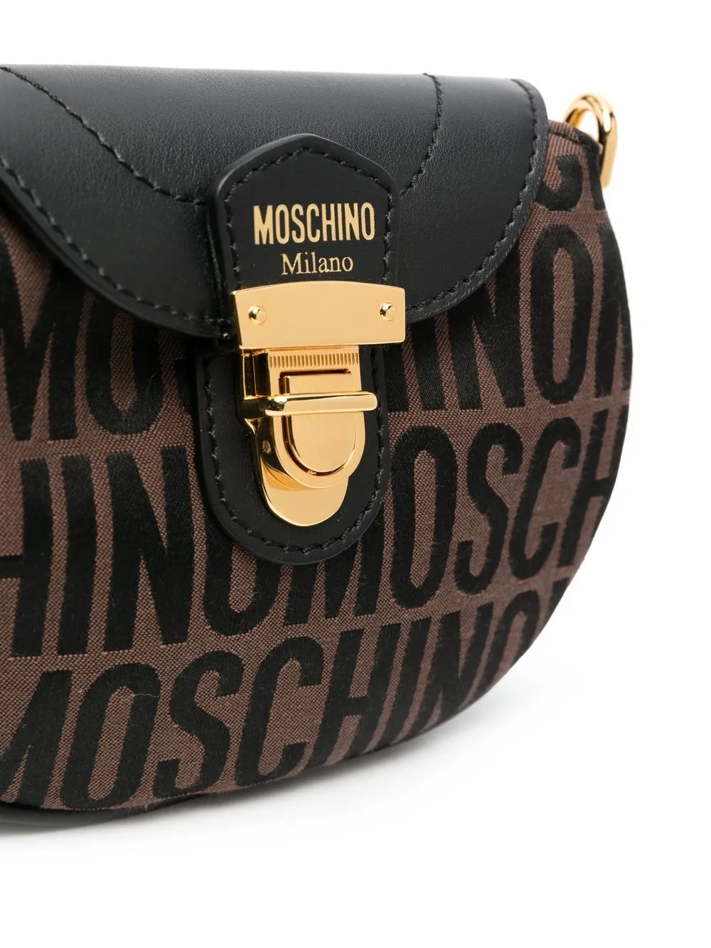 Moschino Logo Stamp Monogram Shoulder Bag In Brown ModeSens