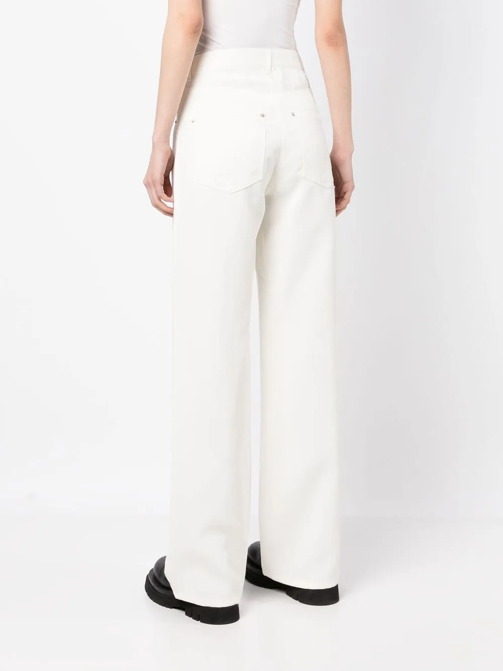 Shop Pushbutton Graphic Straight-leg Jeans In White