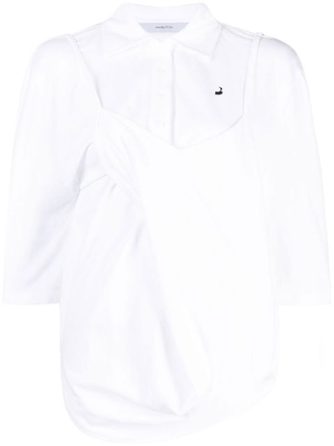 pushBUTTON layered half-sleeve shirt