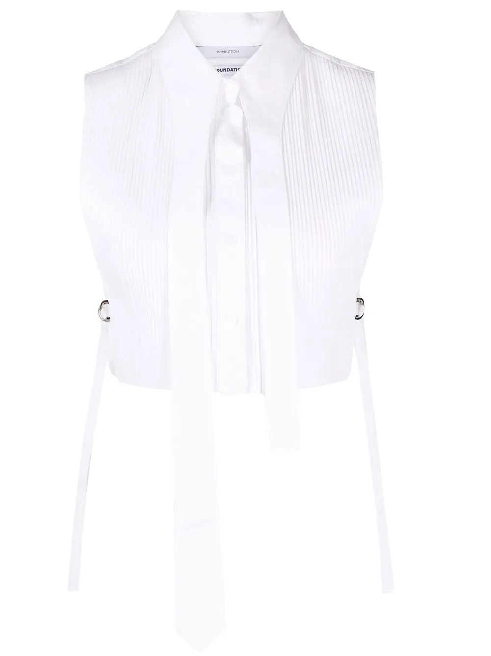 

pushBUTTON pleated vest shirt - White