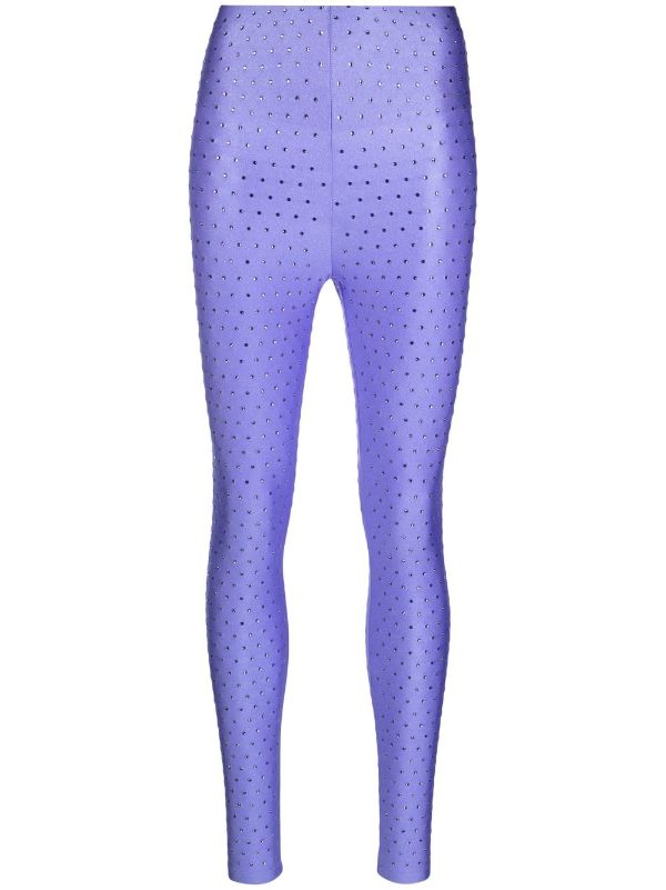 Leggings embellished with rhinestones