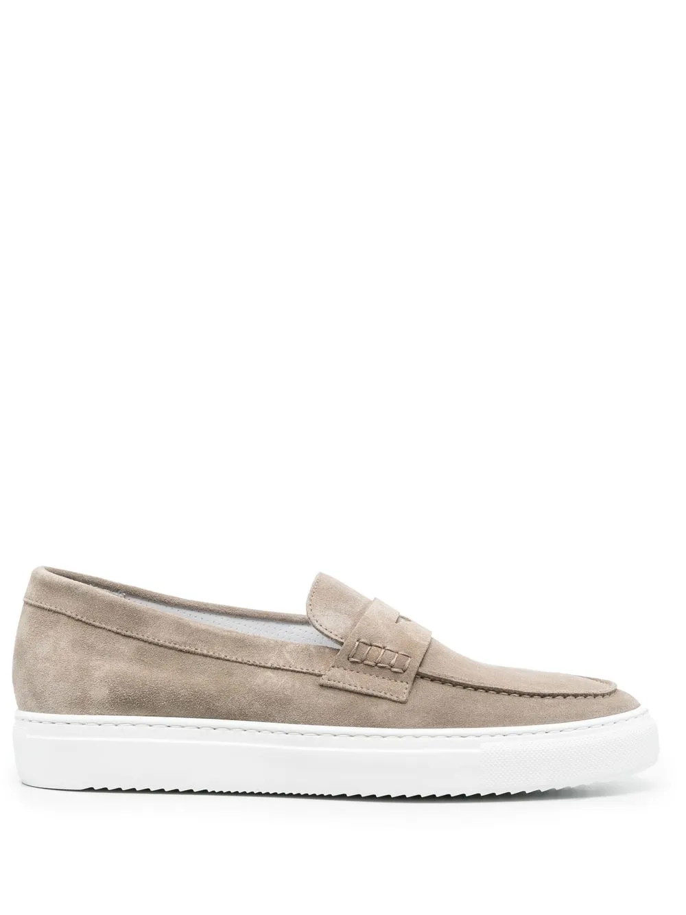 

Doucal's almond toe suede loafers - Grey