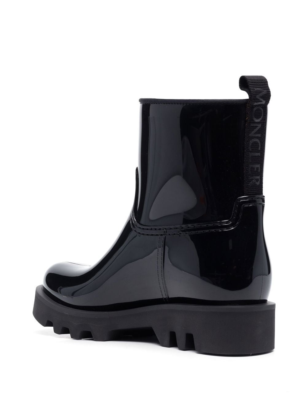 Shop Moncler High-shine Finish Ankle Boots In Schwarz