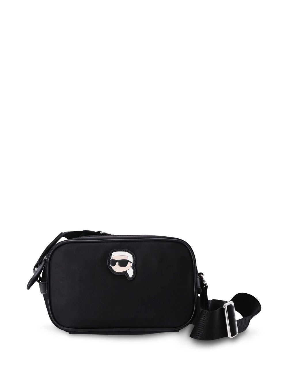 Karl Lagerfeld Patch-detail Crossbody Bag In Black