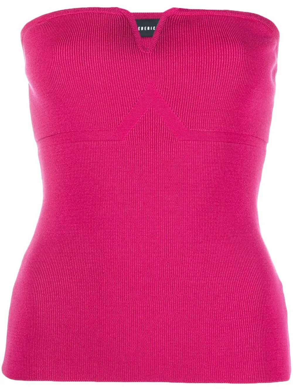 

Federica Tosi ribbed-knit bustier top - Pink