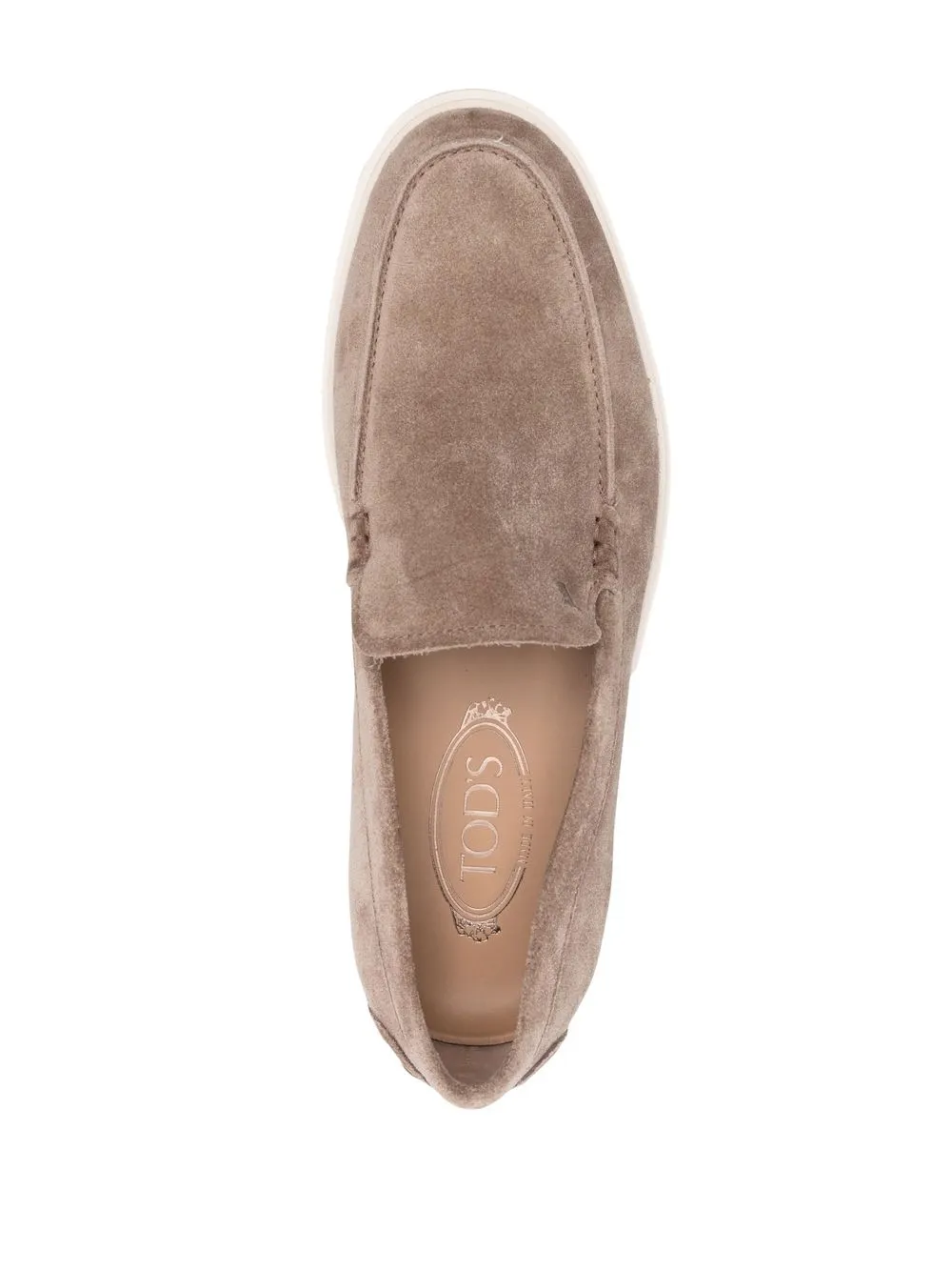 Shop Tod's Suede Slip-on Loafers In Neutrals