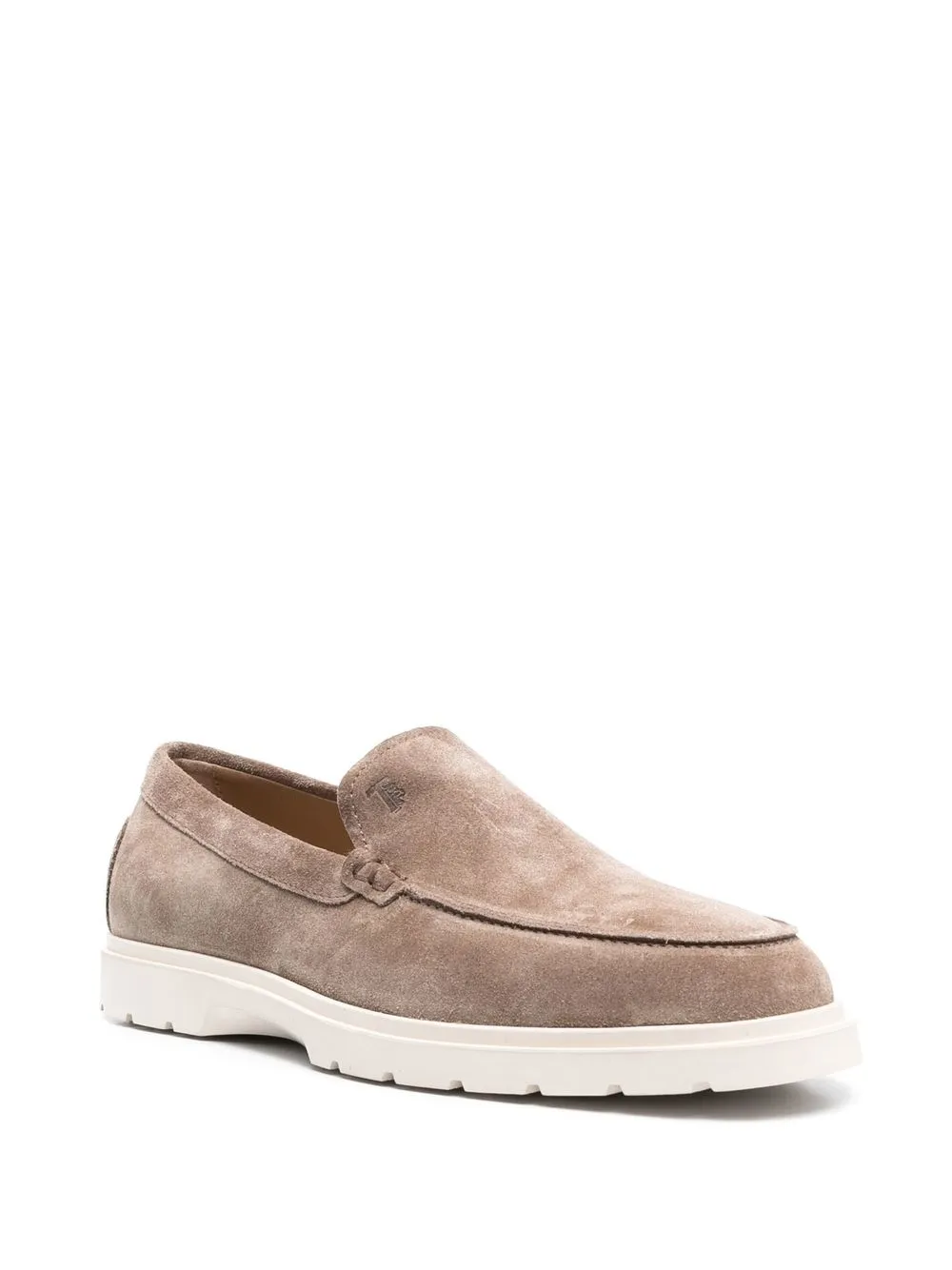 Shop Tod's Suede Slip-on Loafers In Neutrals