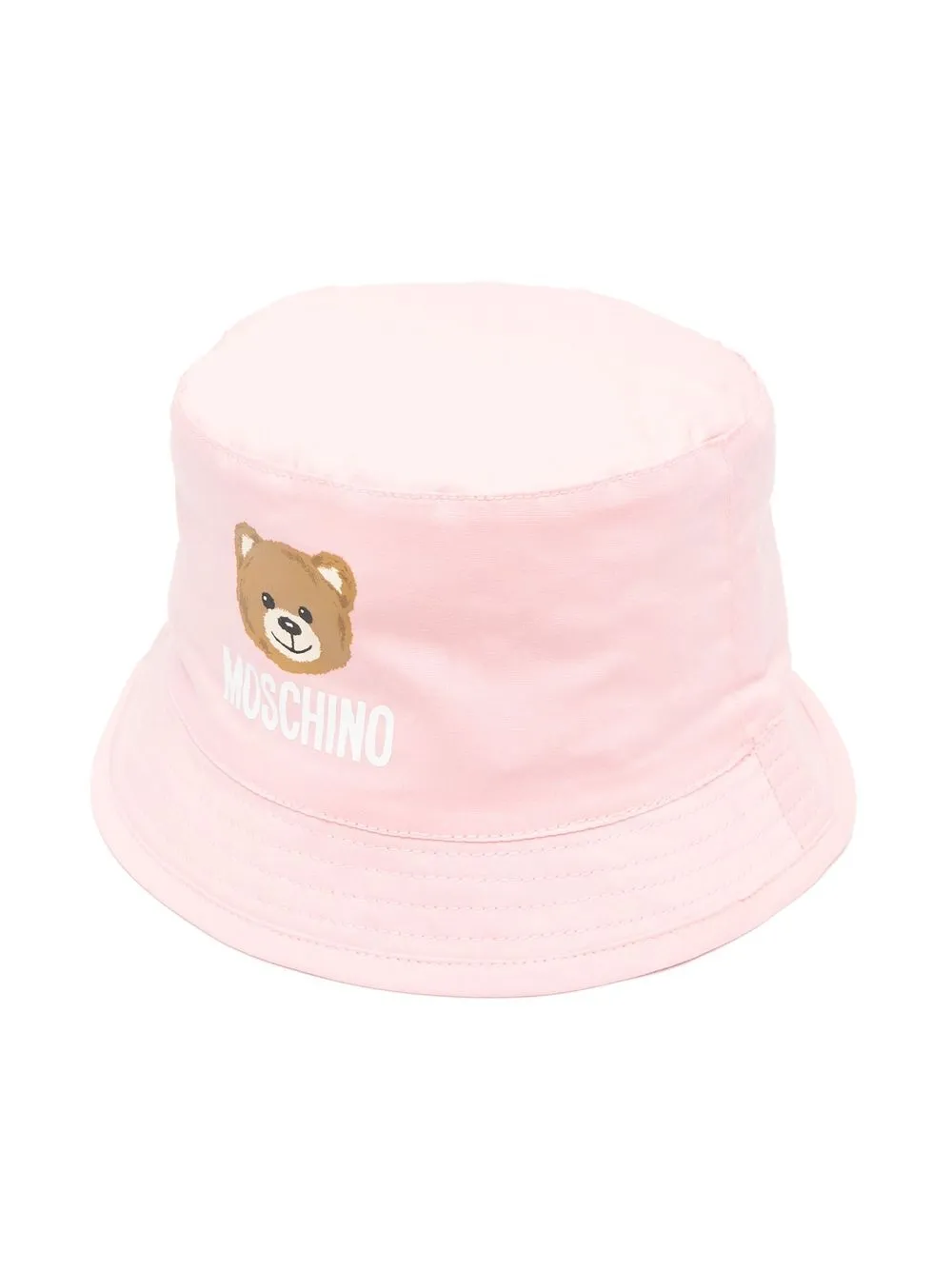 

Moschino Kids teddy bear-patch bucket hat - Pink