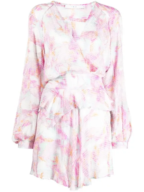 IRO vestido con acabado texturizado y estampado floral