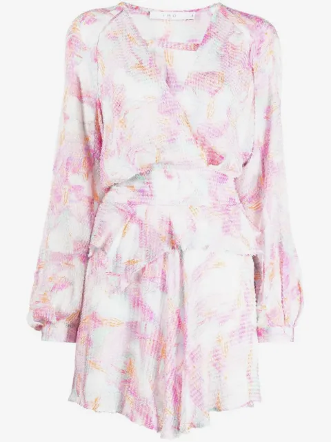 IRO textured-finish floral-print dress