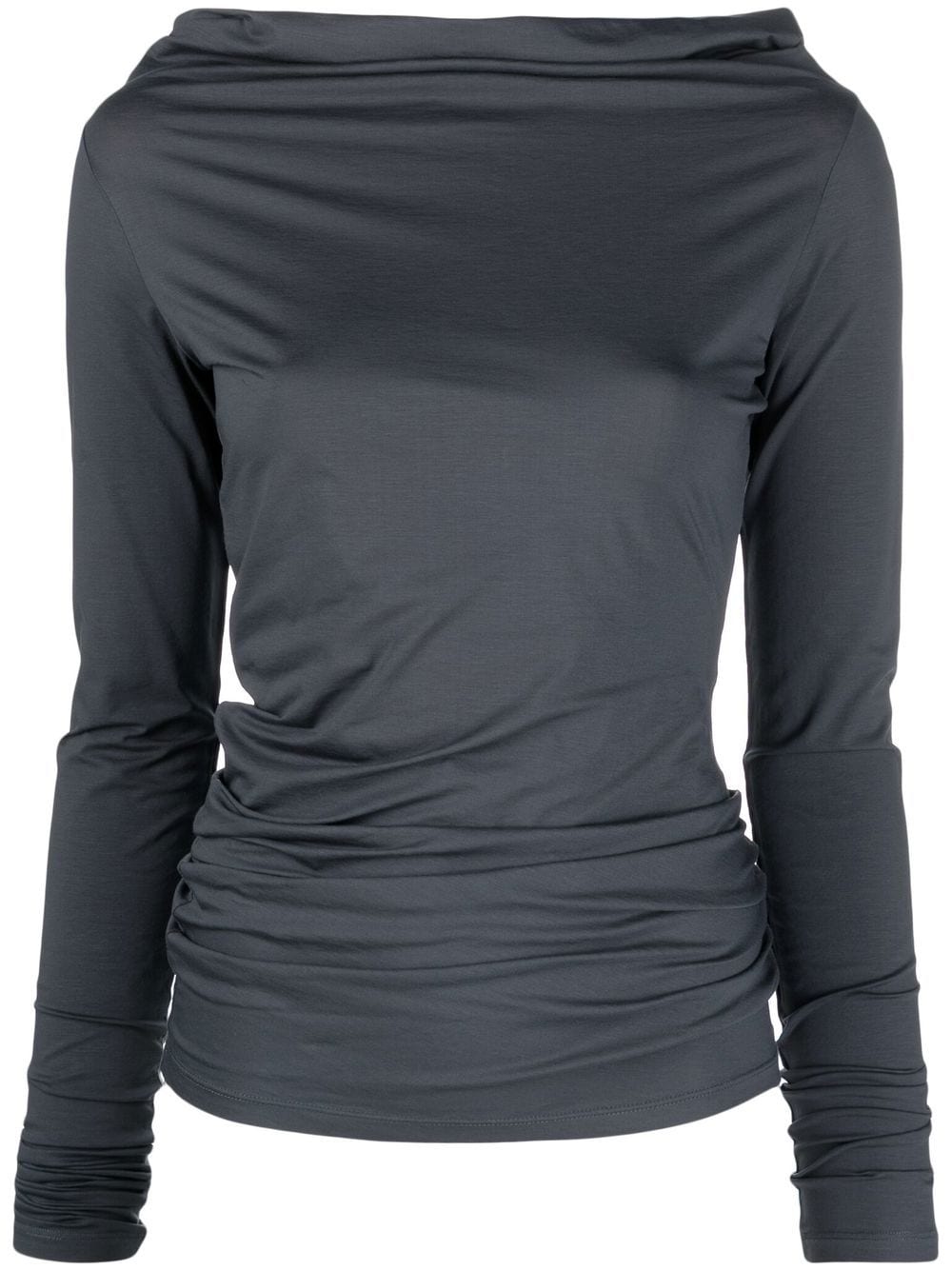 Lemaire Square-neck Stretch-cotton Top In Grey