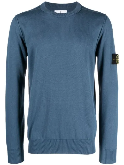 Stone Island logo-patch crew neck sweatshirt