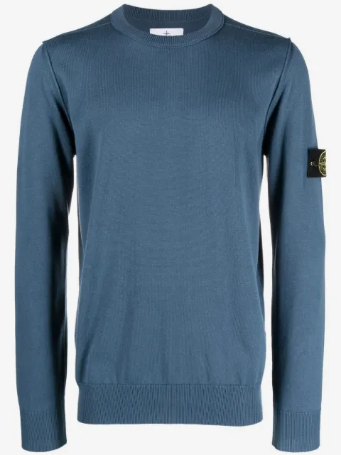 Stone Island logo-patch crew neck sweatshirt
