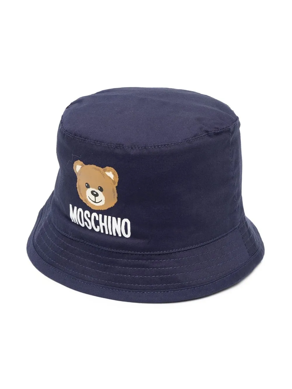 

Moschino Kids teddy bear-patch bucket hat - Blue