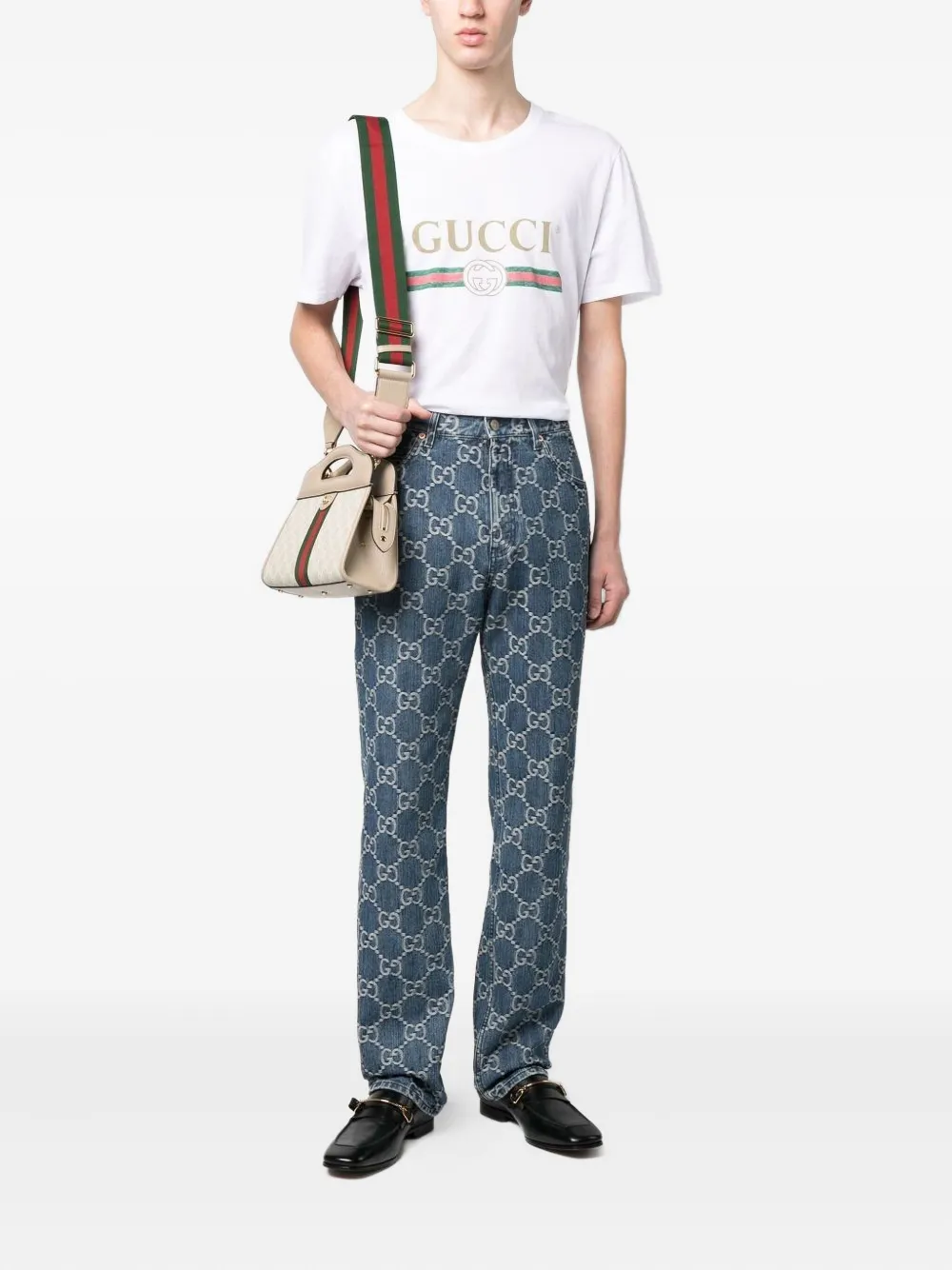 Gucci GG-jacquard mid-rise straight-leg jeans | Regular & Straight-Leg Jeans | Image 2