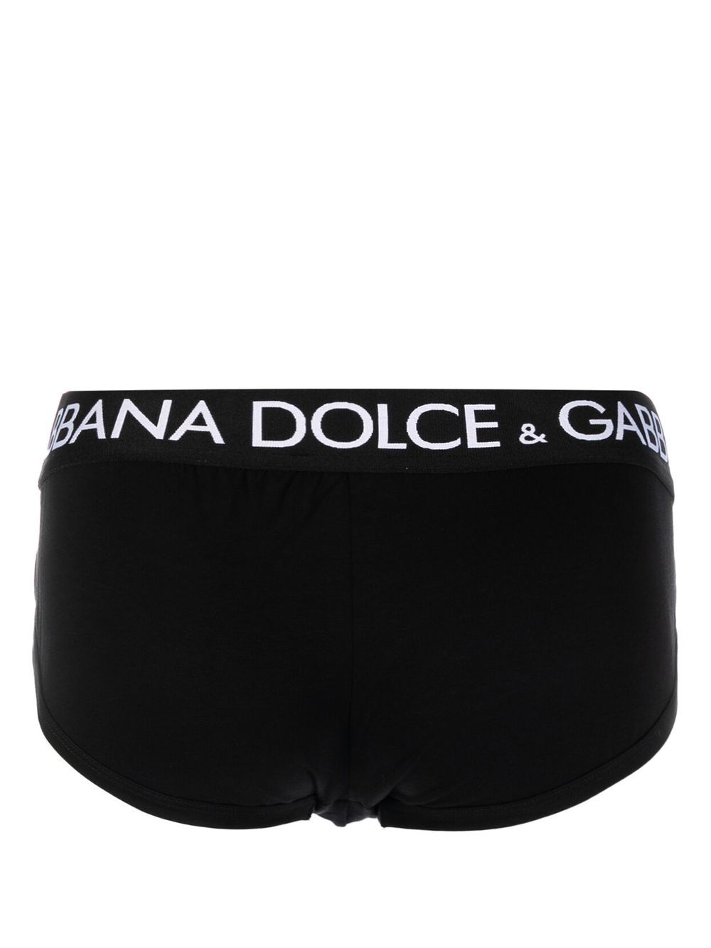 Shop Dolce & Gabbana Logo-print Stretch-cotton Briefs In Black