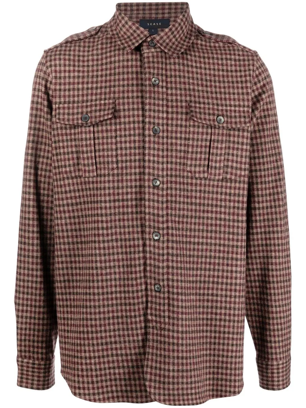 

Sease check-pattern virgin wool shirt - Brown